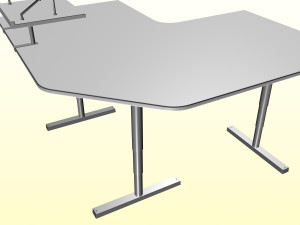 OFFICE CORNER DESK P P01 Modello 3D