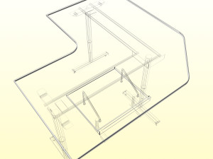OFFICE CORNER DESK P P01 Modello 3D