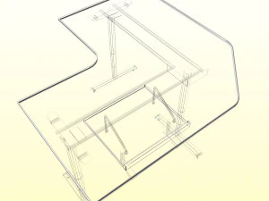 OFFICE CORNER DESK P P01 3D Model