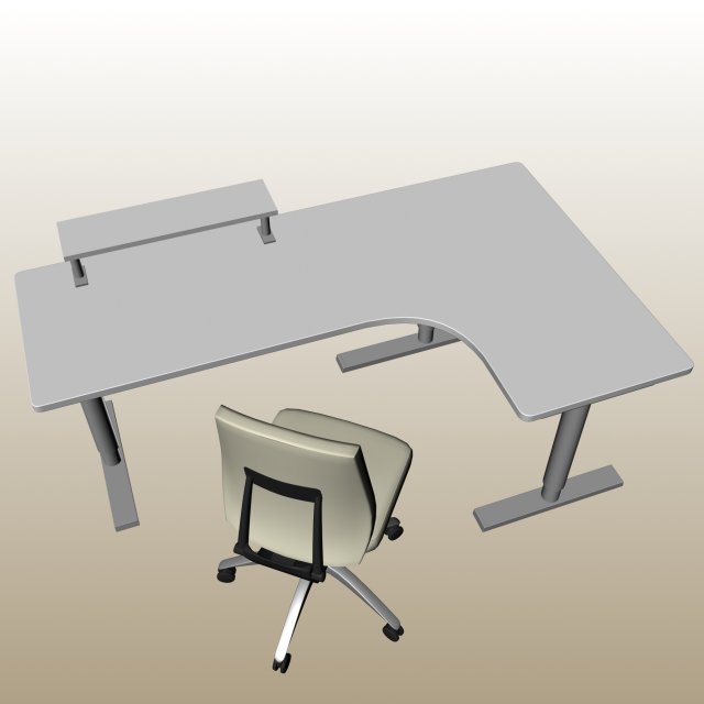 OFFICE CORNER DESK PP 02 3D 模型 .c4d .max .obj .3ds .fbx .stl .blend 