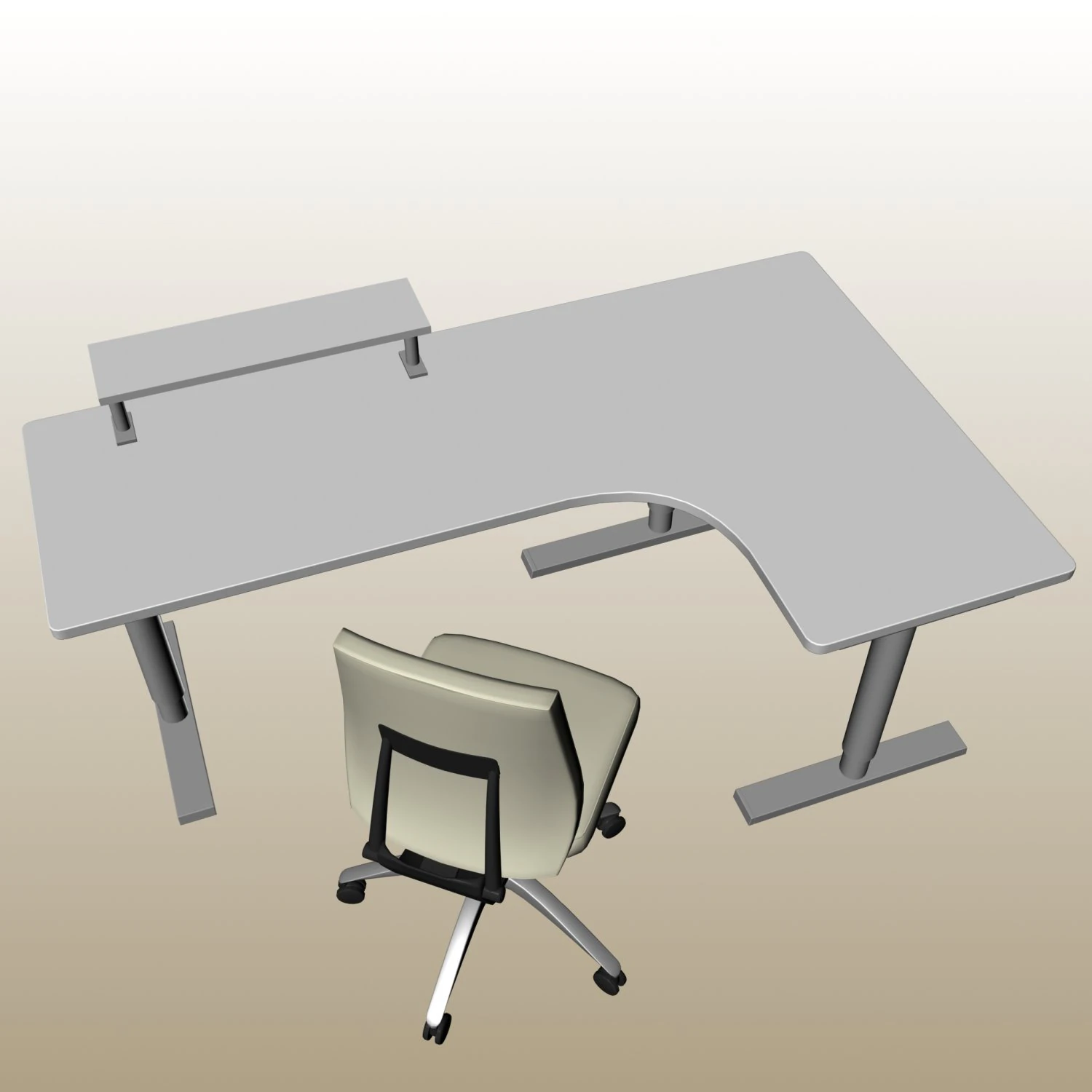 OFFICE CORNER DESK PP 02 3D Model .c4d .max .obj .3ds .fbx .stl .blend 