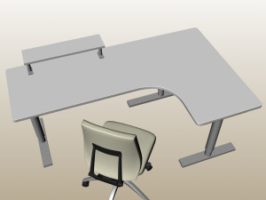 OFFICE CORNER DESK PP 02 3Dモデル