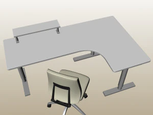 MEJA SUDUT KANTOR PP 02 Model 3D