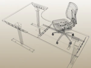 OFFICE CORNER DESK PP 02 3D Model