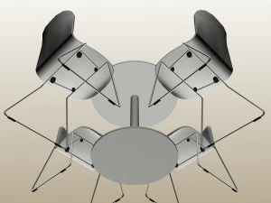ROUND TABLE COMBO PP 01 3D Model