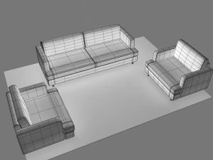 SOFA SET WITH CARPET 3D Model