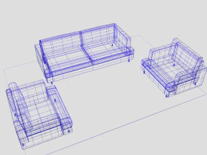 SOFA SET WITH CARPET 3D Model