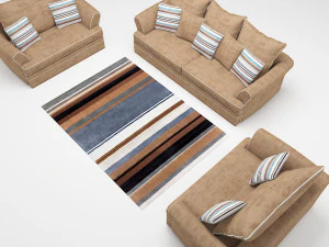 SOFA SET WITH CARPET PP 02 3D Model