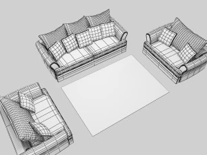 SOFA SET WITH CARPET PP 02 3D Model