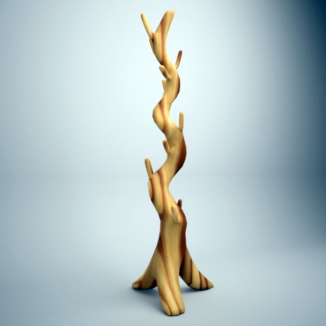 COAT RACK TREE SHAPE PP 01 3D Model .c4d .max .obj .3ds .fbx .stl .blend 