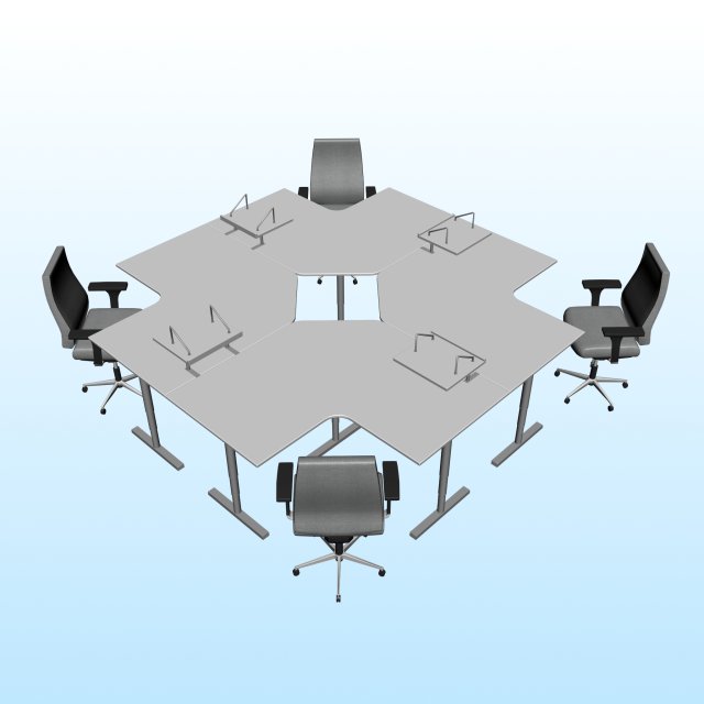 OFFICE WORK STATION PP 03 3D 模型 .c4d .max .obj .3ds .fbx .stl .blend 