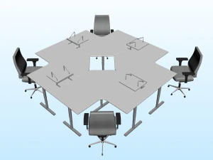 B&Uuml;ROARBEITSPLATZ PP 03 3D Modell