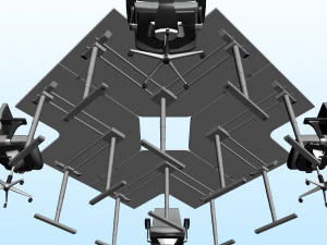 OFFICE WORK STATION PP 03 3D Model