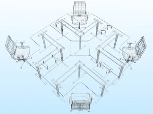 OFFICE WORK STATION PP 03 3D Model