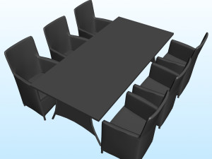 OUTDOOR CHAIR TABLE PP 01 3D Model