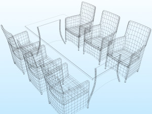 OUTDOOR CHAIR TABLE PP 01 3D-Modell