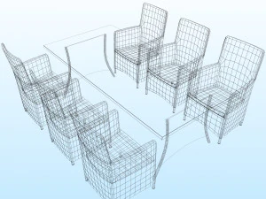 OUTDOOR CHAIR TABLE PP 01 3D Model