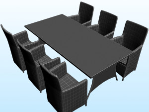 OUTDOOR CHAIR TABLE PP 01 3D-Modell