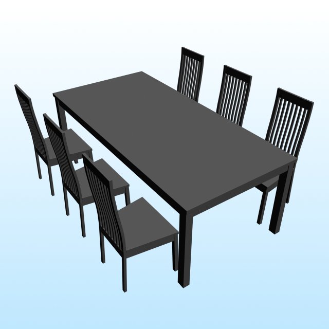 DINING TABLE PP 01 3D Model .c4d .max .obj .3ds .fbx .stl .blend 