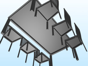DINING TABLE PP 01 3D Model