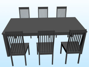 DINING TABLE PP 01 3D Model