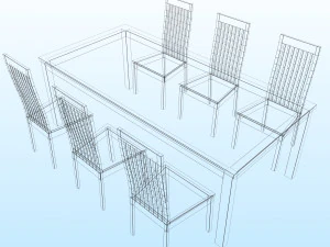 DINING TABLE PP 01 3D Model