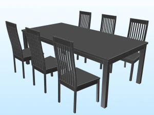 DINING TABLE PP 01 3D Model