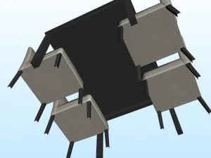 다이닝 테이블 PP 02 3D 모델