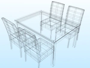 다이닝 테이블 PP 02 3D 모델
