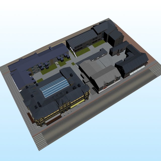 CITY BUILDING LOW POLY PP 01 Model 3D .c4d .max .obj .3ds .fbx .stl .blend 