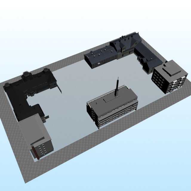 CITY BUILDING LOW POLY PP 02 3D Модель .c4d .max .obj .3ds .fbx .stl .blend 