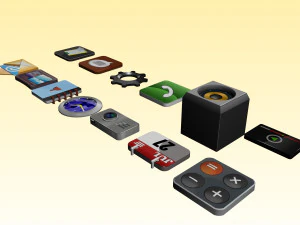 Apps 3d icon low poly 3D Model
