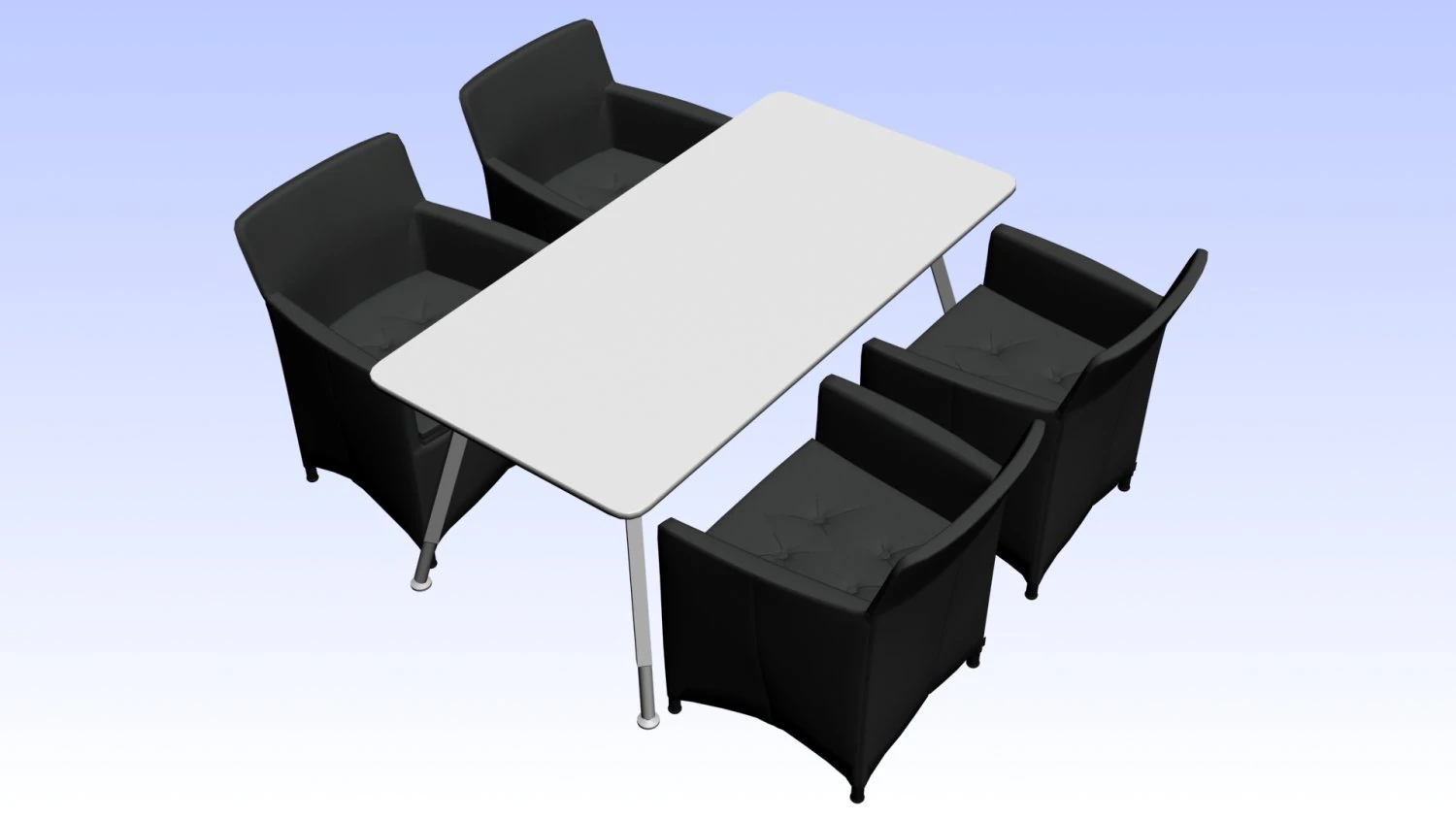 RESTAURANT TABLE CHAIR PP 01 3D Model .c4d .max .obj .3ds .fbx .stl .blend