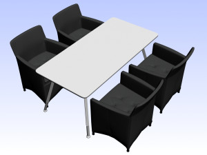 RESTAURANT TABLE CHAIR PP 01 Modèle 3D