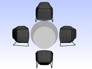 OUTSIDE TABLE CHAIR PP 01 3D Модель