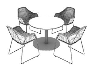 OUTSIDE TABLE CHAIR PP 01 3D Модель