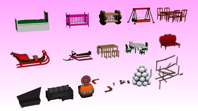 GAME MODEL LOW POLY PP 04 3D 모델 .c4d .max .obj .3ds .fbx .stl .blend 
