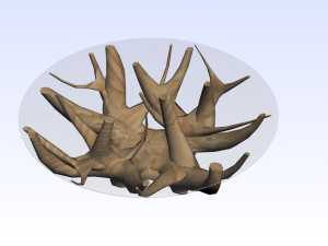 COFFEE TABLE TEAK ROOT Modello 3D