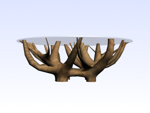 COFFEE TABLE TEAK ROOT Modello 3D