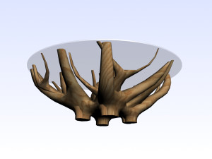 COFFEE TABLE TEAK ROOT Modello 3D