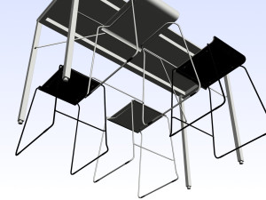 OFFICE COMBO TABLE 01 Modello 3D