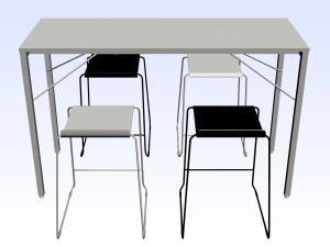 OFFICE COMBO TABLE 01 3D Model