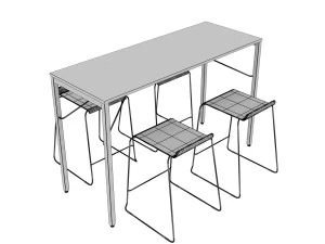 OFFICE COMBO TABLE 01 3D Model