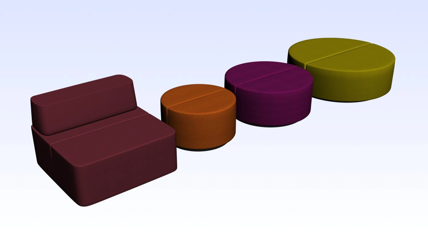 OFFICE SINGLE SOFA 3D Model .c4d .max .obj .3ds .fbx .stl .blend 