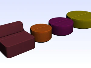 사무실 싱글 소파 3D 모델