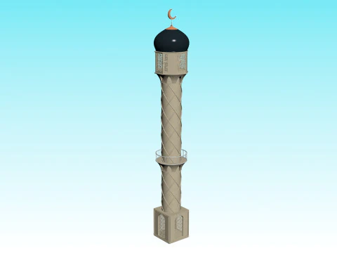 MOSQUE MINAR 3D Model