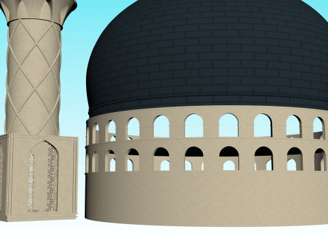 MOSQUE MINAR 3D Modell