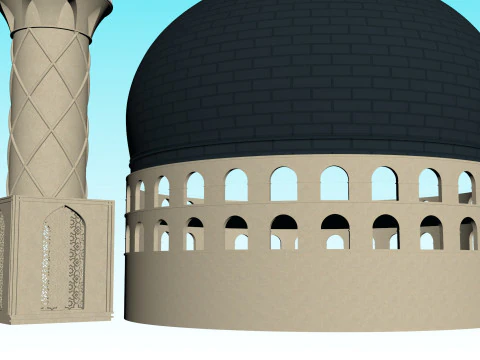 MOSQUE MINAR 3D Model