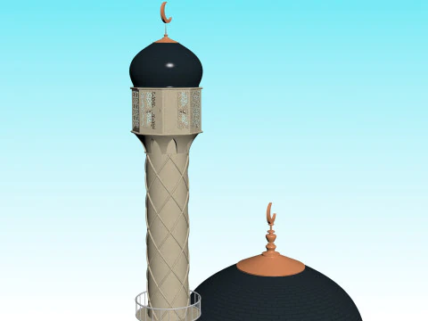 MOSQUE MINAR 3D Model