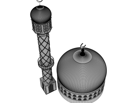 MOSQUE MINAR 3D Modell